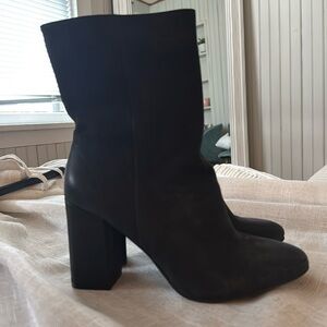 Lucky Brand Walwyn Black Leather Boots- New , 7.5